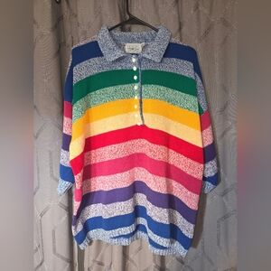 Vintage Original Venezia Sportswear Multicolor Stripes Design 100% Acrylic OSFA.